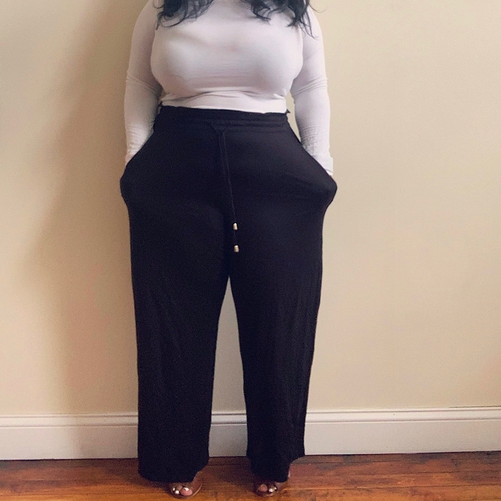 H&M Basics Wide Leg Pant in Black